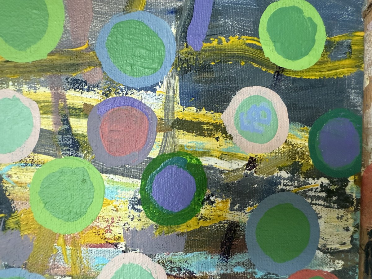 Geometric Abstract Acrylic Painting By Florina Breazu, 12 X 14, Congruence Viii, Original Artwork