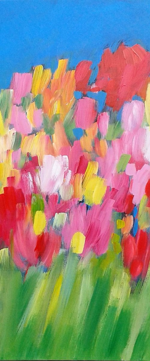 The Height of Summer - A Large Floral Abstract by Jan Rippingham
