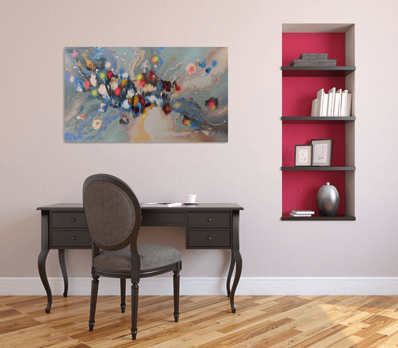 "Morning Flower Melodies", LARGE Painting