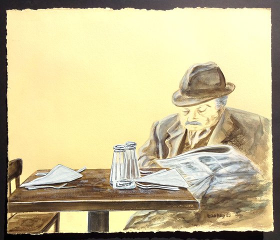 Newspaper Reader In The Café
