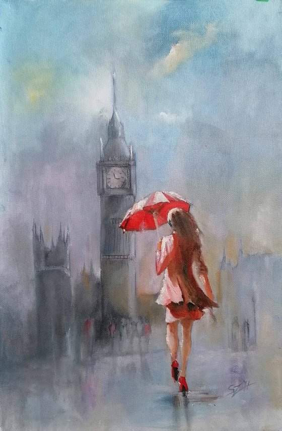 A walk to Westminster, a rainy day in London