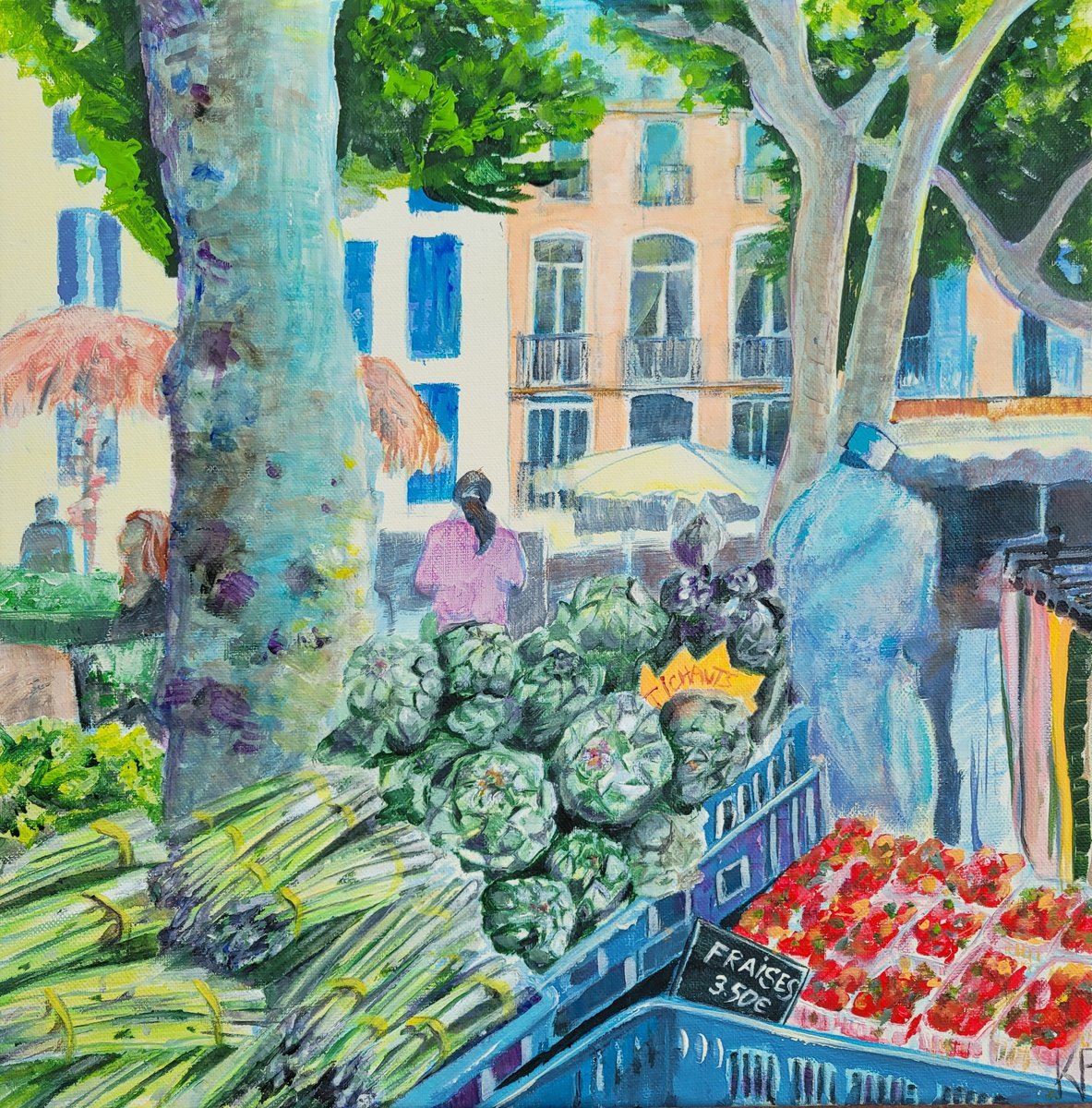 Market in Collioure: Asperges et artichauts by Kathrin Floge