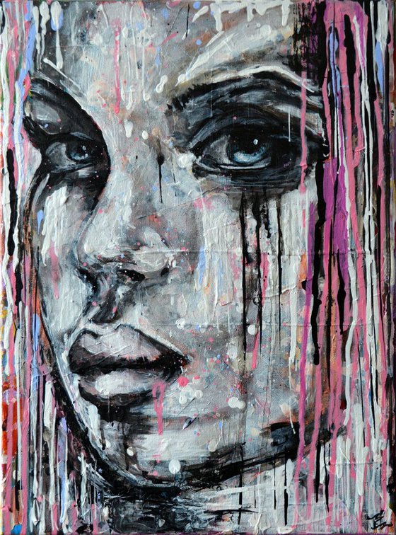 JUST DO NOT CRY -Modern abstract Portrait