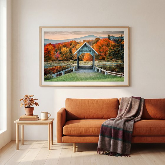 A.M. Foster Bridge in Autumn, 61 x 41