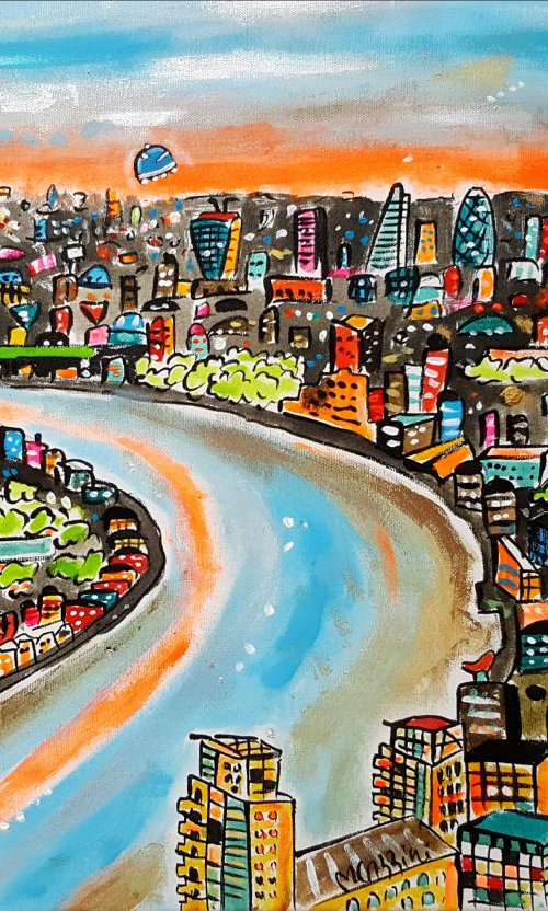 Wonderful panoramic view of London in a parallel dimension number 2 by Maria Luisa  Azzini