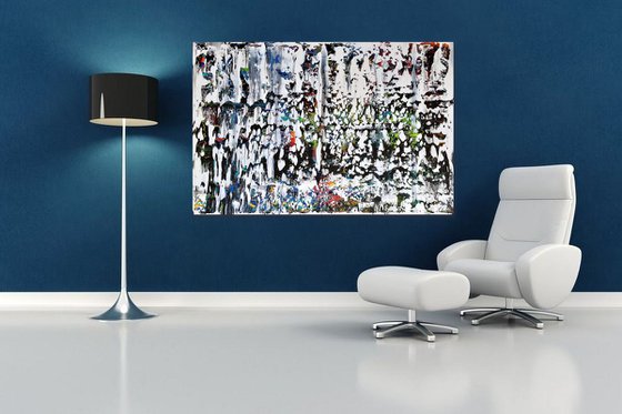 White Love - XL LARGE,  ABSTRACT ART – EXPRESSIONS OF ENERGY AND LIGHT. READY TO HANG!