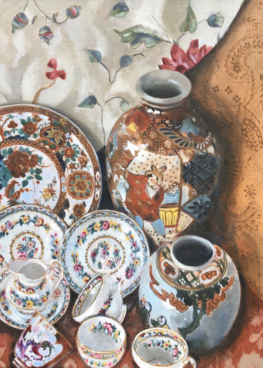 Oil Painting , Still Life With Vases By Alison Chambers, 17 X 23, Artwork For Sale On Artfinder