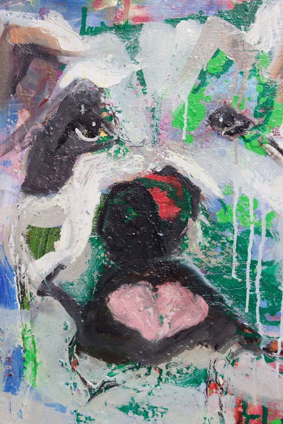 Dogs Art Painting, Bulldog Painting, Animals Pop art, Expressive animal paintings,Fine Animals Artwork , 60x60cm, Modern Art