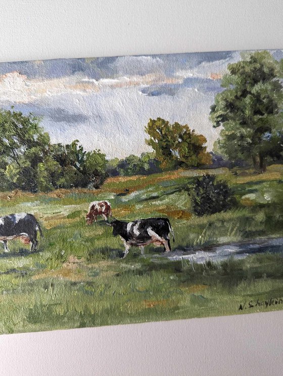 Cows Painting Landscape