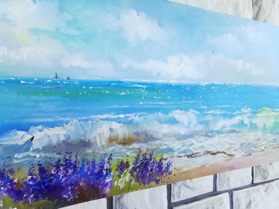 Painting with sea and lavender