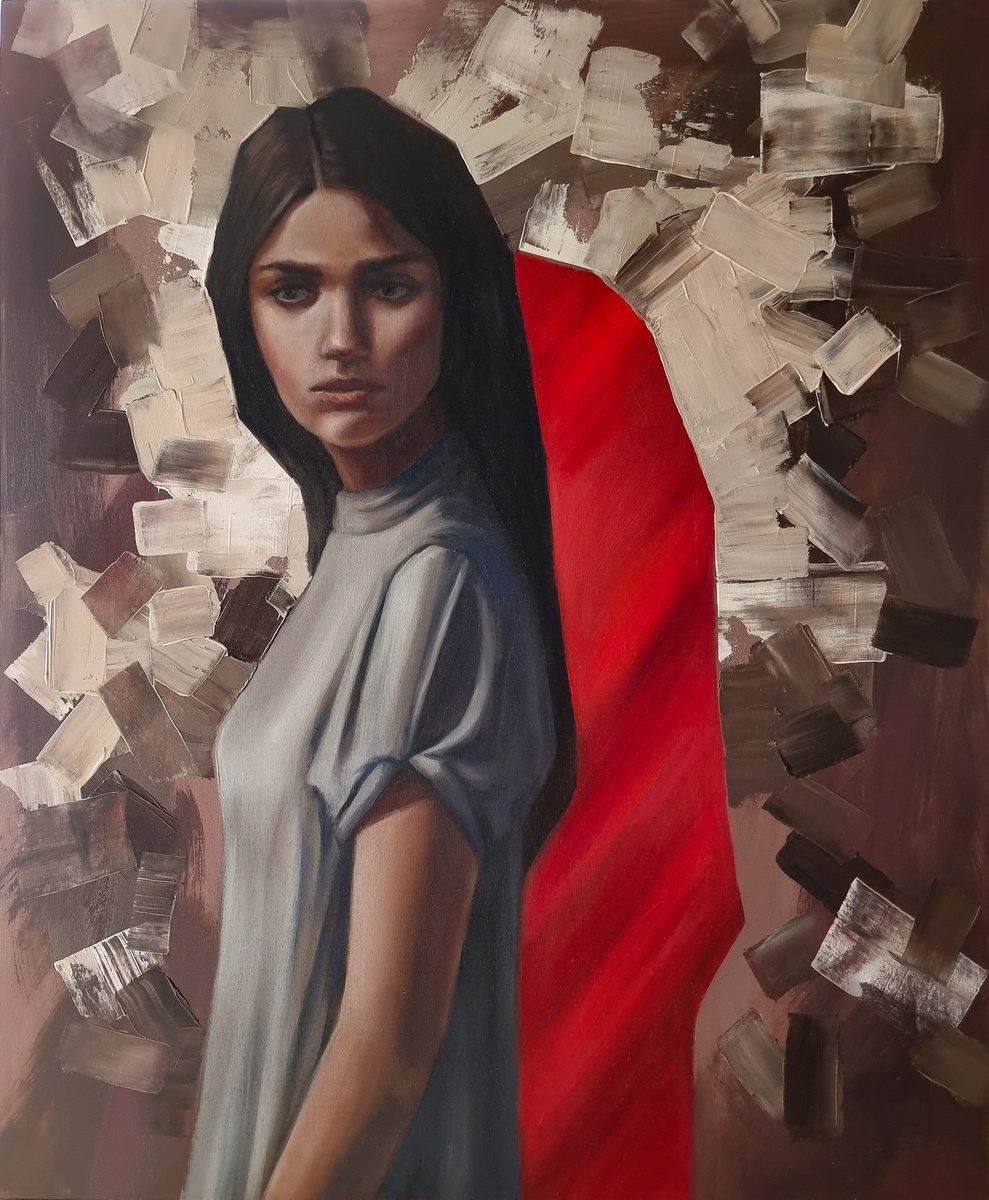 Expressive Portrait Oil Painting By Artmoods Tp, 20 X 24, The Follower, 5, Original Artwork