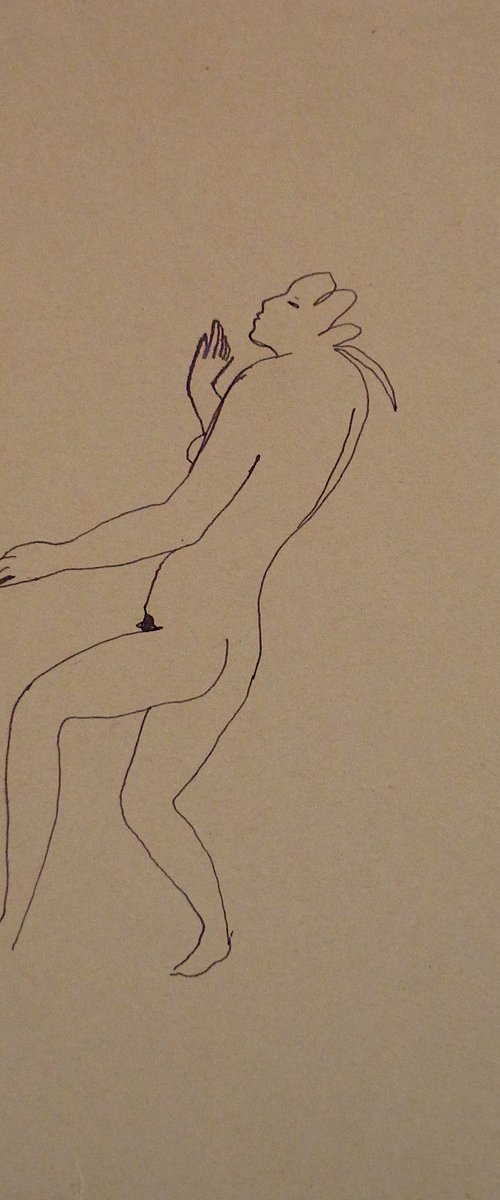 The nude, life sketch, 16x20 cm by Frederic Belaubre