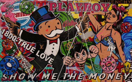 Royal Monopoly 160cm x 100cm Huge Texture Urban Pop Art