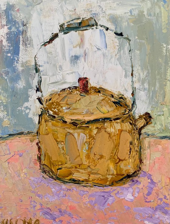 Golden teapot