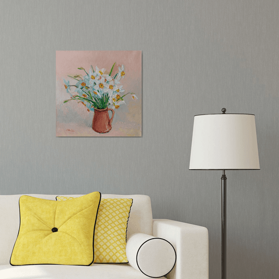 White Daffodils in a vase
