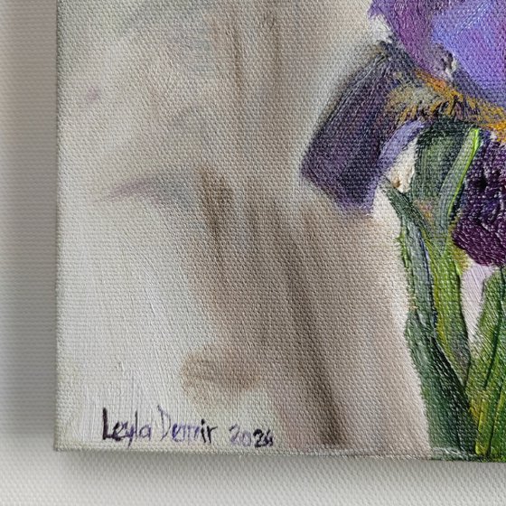Purple iris bouquet