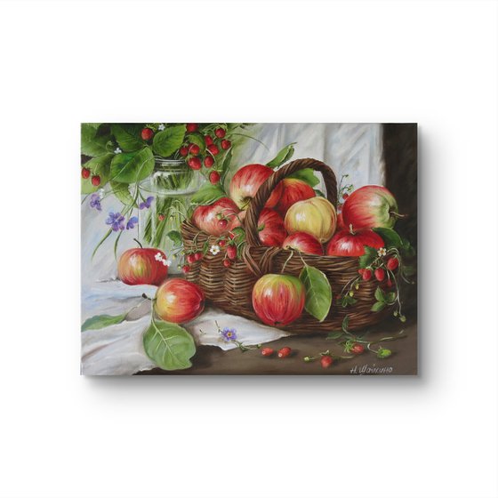 Apples and Wild Strawberries Still Life