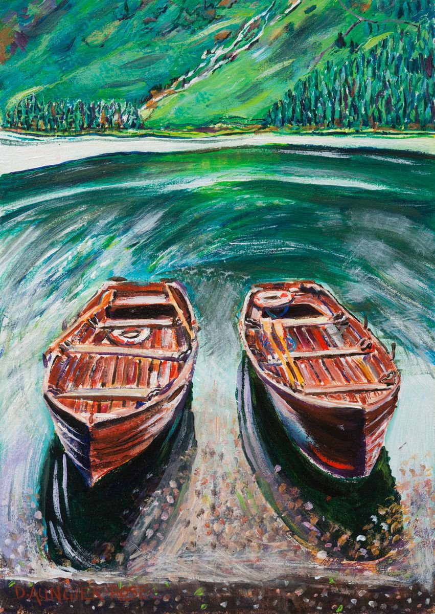 BUTTERMERE BOATS by Diana Aungier-Rose