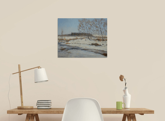 Last Days Of Winter - the sunny winter landscape painting