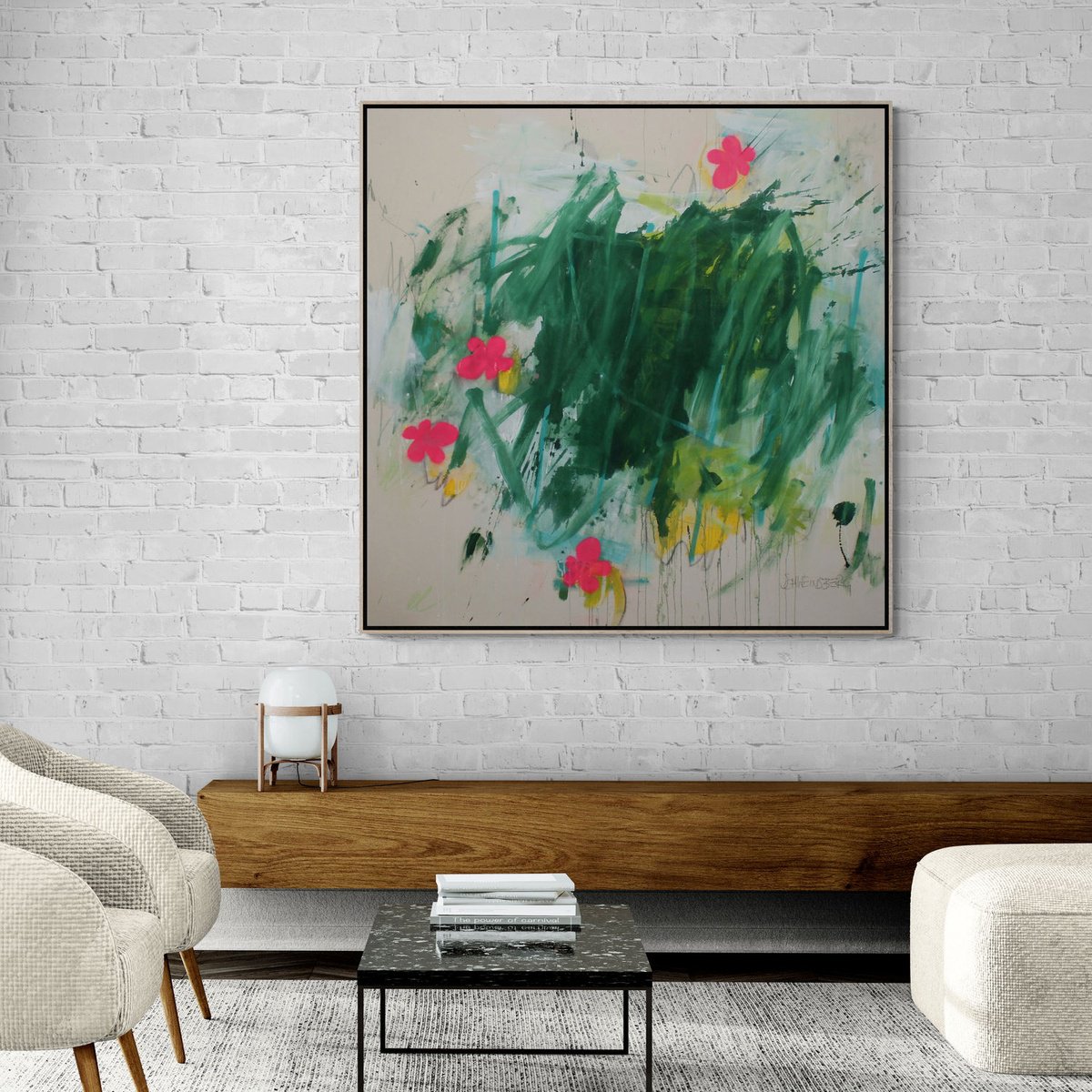 Impressionistic Painting , Blumenwiese 3 By Daniela Schweinsberg, 59 X 59, Artwork For Sale On Artfinder