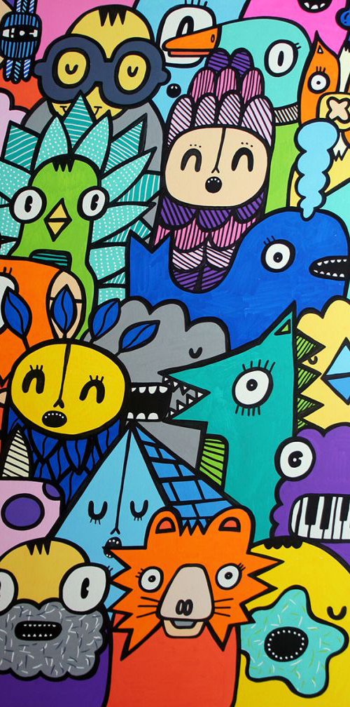 Colourful Congregation by Kev Munday