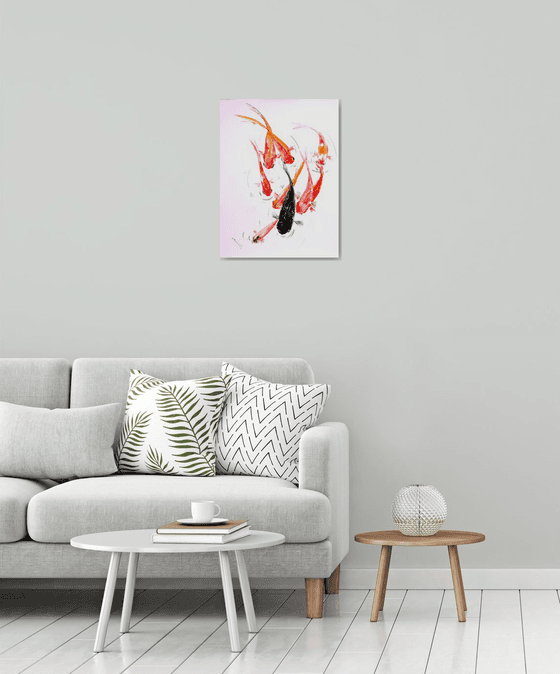 Feng Shui Koi wall art, 9 Koi fish