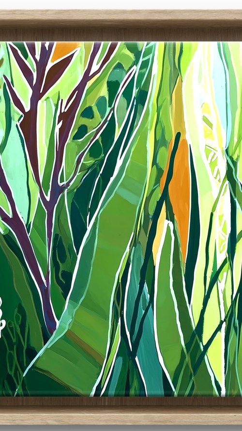 Magic Greenery #4 green abstraction by V+V Kniazievi