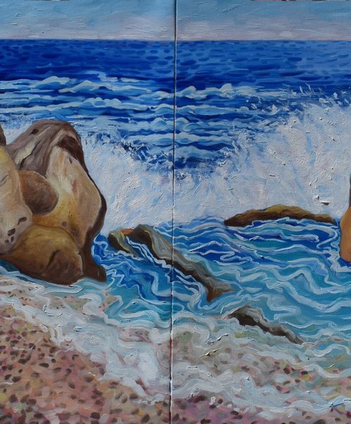 Waves at Playa de los Toros Manilva by Kirsty Wain