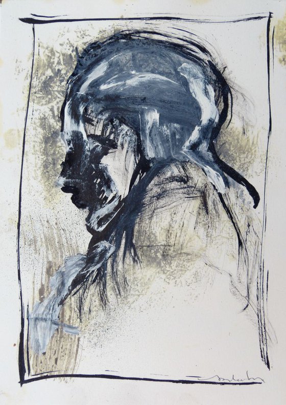 Portrait 18C45, oil on paper 21x29 cm