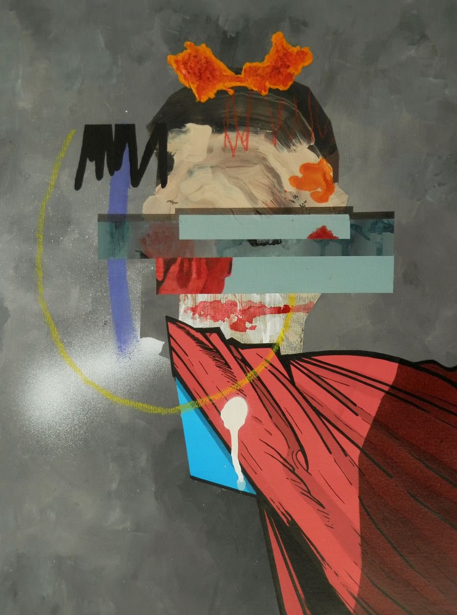 Urban And Pop Portrait Acrylic Painting By Milos Hronec, 12 X 16", Ideal, Original Artwork