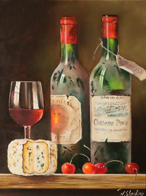 Wine and Blue Cheese by Natalia Shaykina