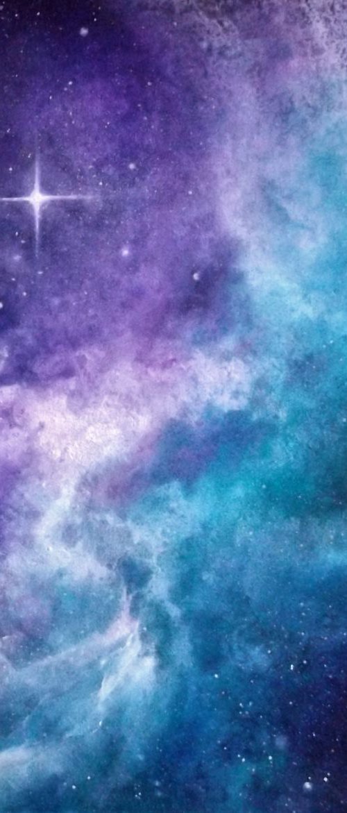 It's In The Stars - SciArt, Space Art, Sky, Finger-Painted by Lisa Price