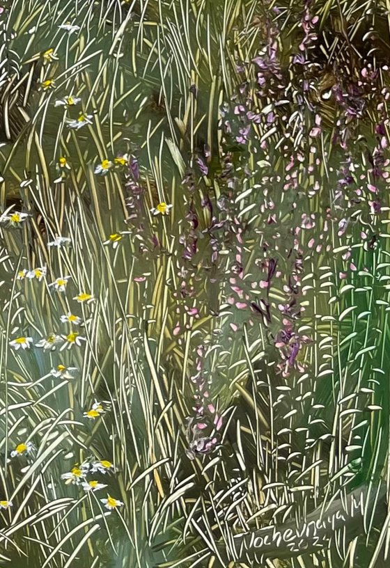 landscape with wild flowers