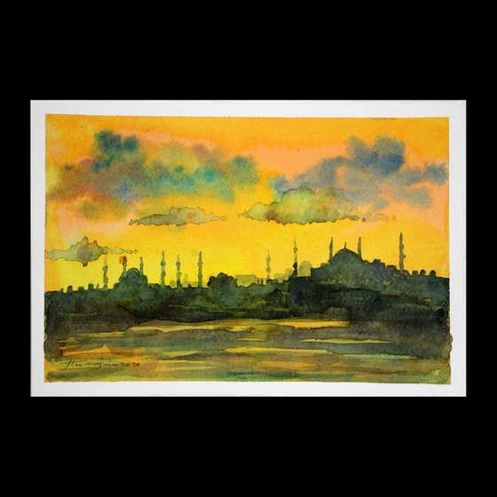 ISTANBUL SILHOUETTES 2, Watercolor on paper, 25 x 17 cm