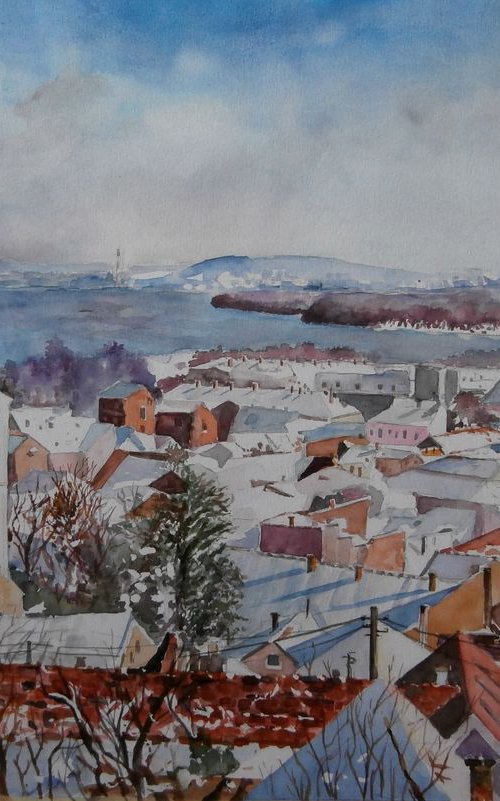 Cityscape  / 44.5 x 30 cm by Zoran Mihajlović Muza