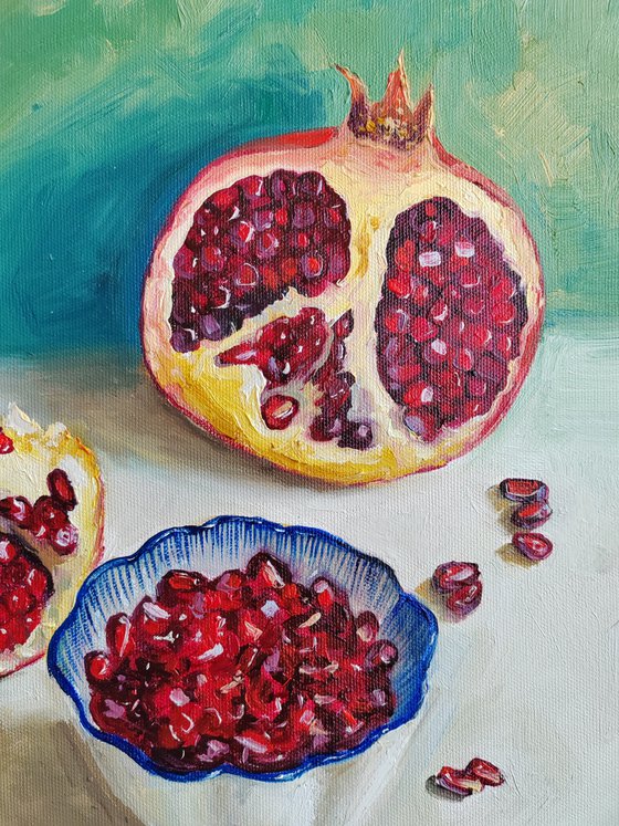 Pomegranate fruit still life