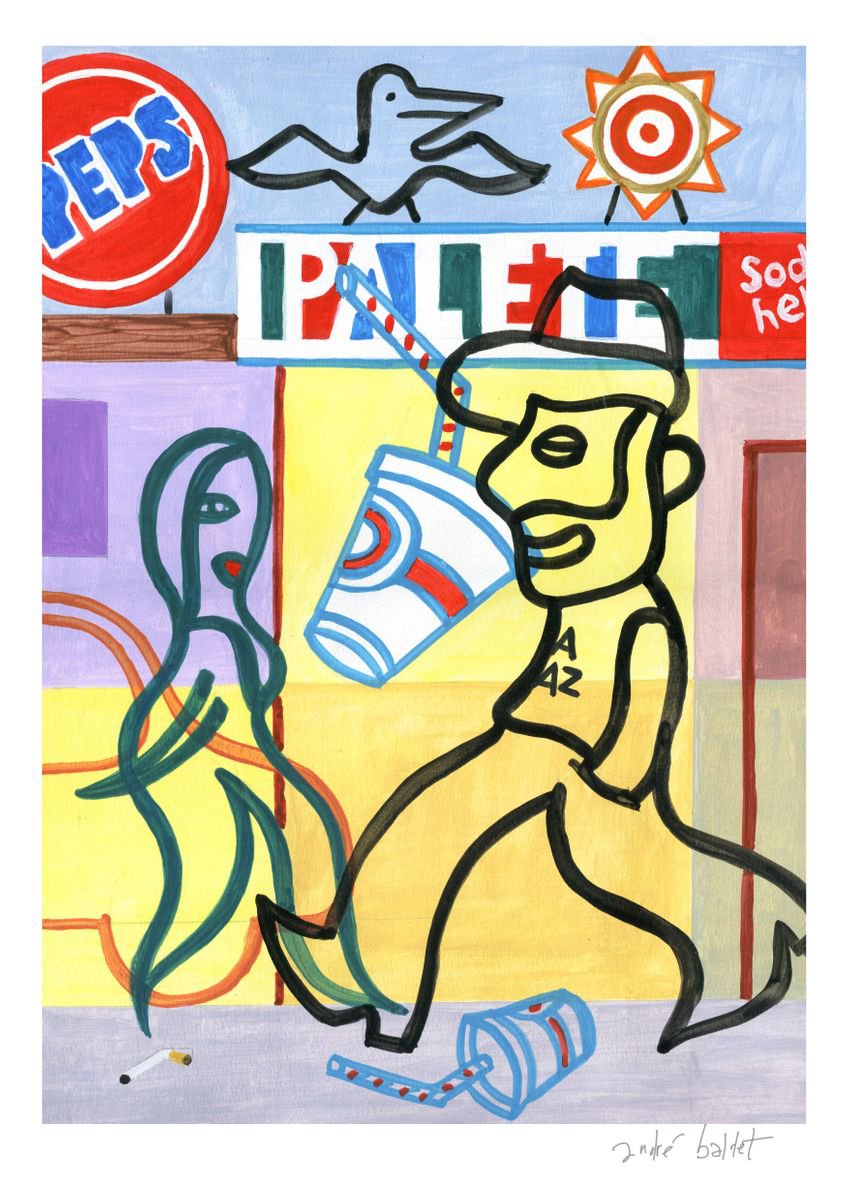Urban And Pop Acrylic Painting , Lapaz_Mexico-10 By Andre Baldet, 13 X 18, Artwork For Sale On Artfinder