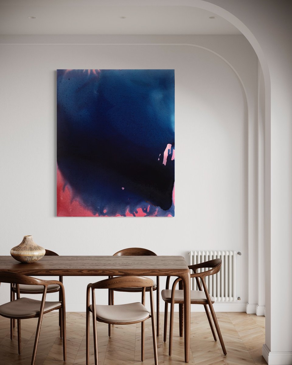 Abstract Oil Painting By Evgenia Makarova, 31 X 39, Fire In The Darkness, Original Artwork