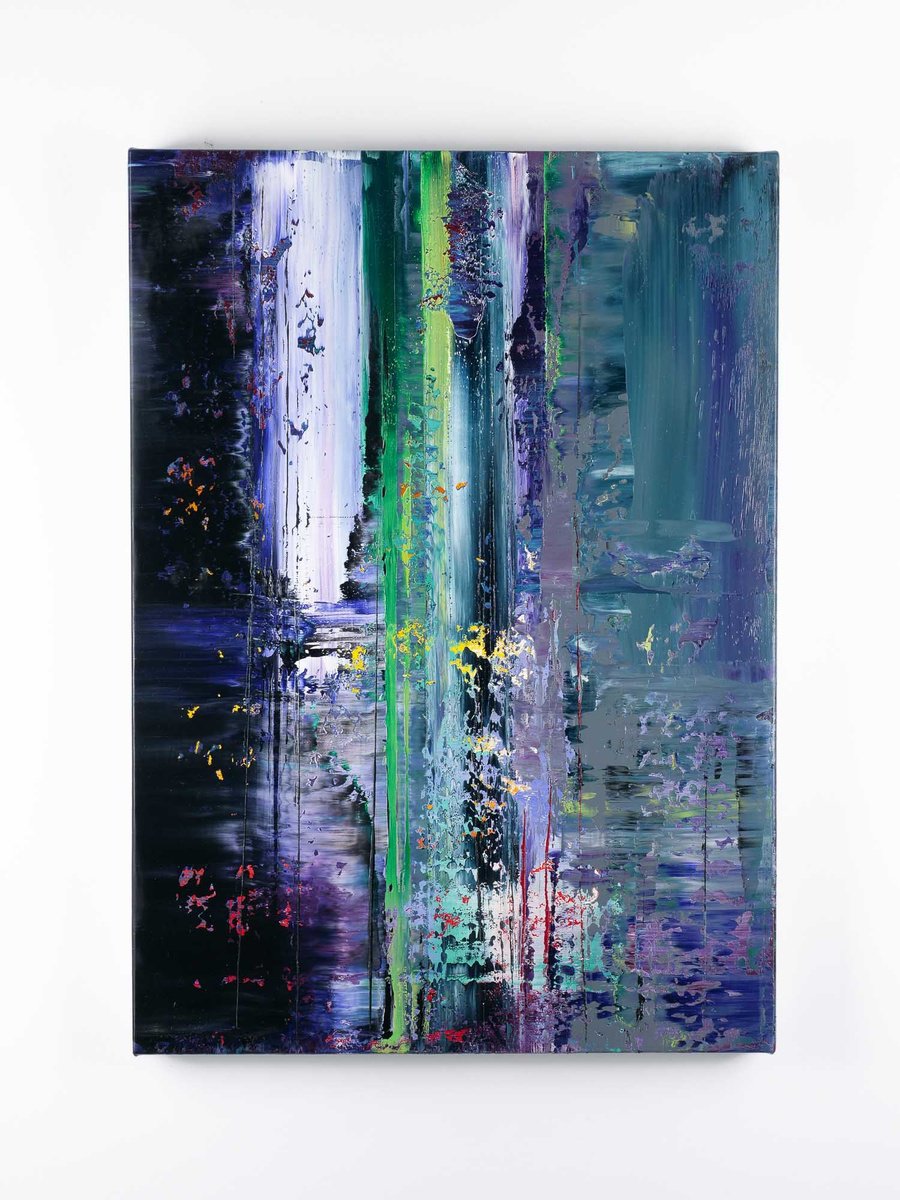 Organic Abstract Oil Painting By Vadim Shamanov, 18 X 25", Endurance, Original Artwork