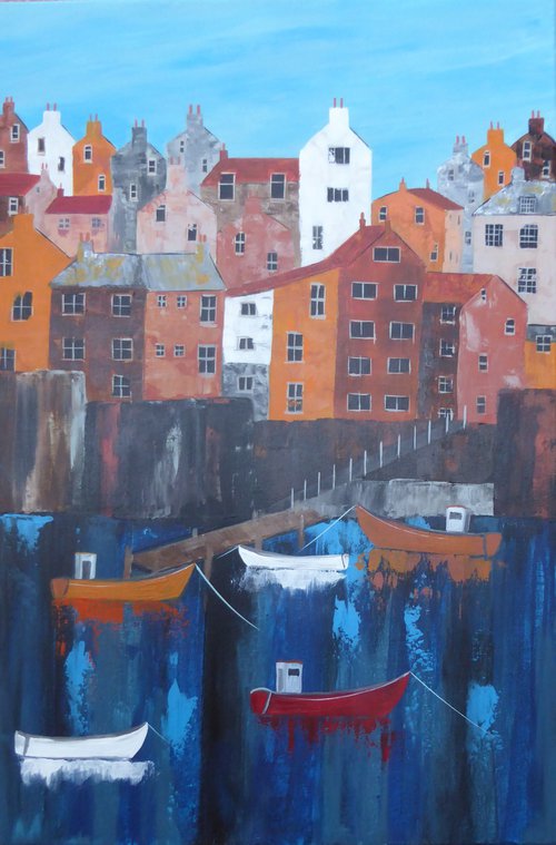 Staithes, colours by Elaine Allender