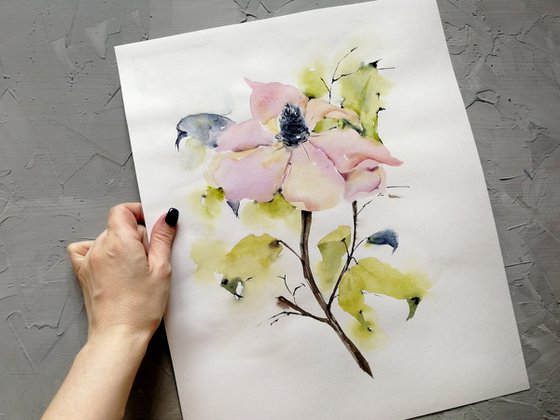 Magnolia painting. Blossoms painting