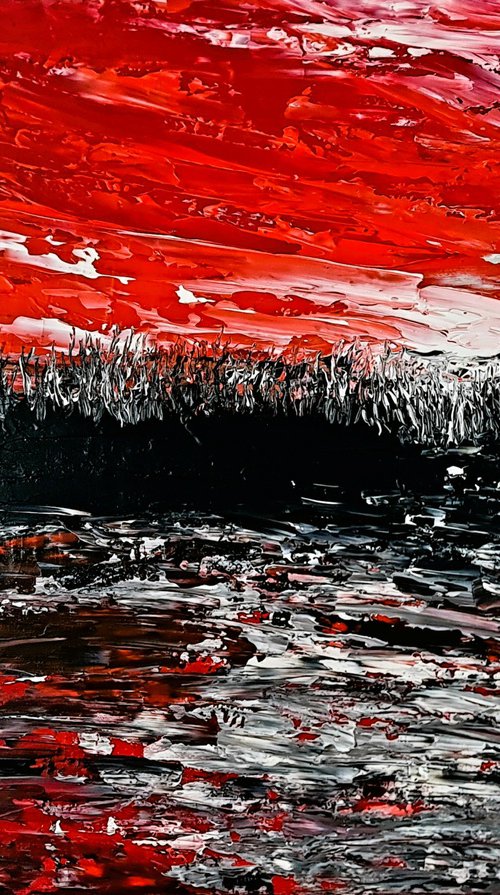 Red abstract landscape by Daniel Urbaník