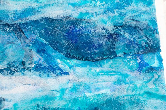 Blue abstract water landscape - sea - ocean deco design