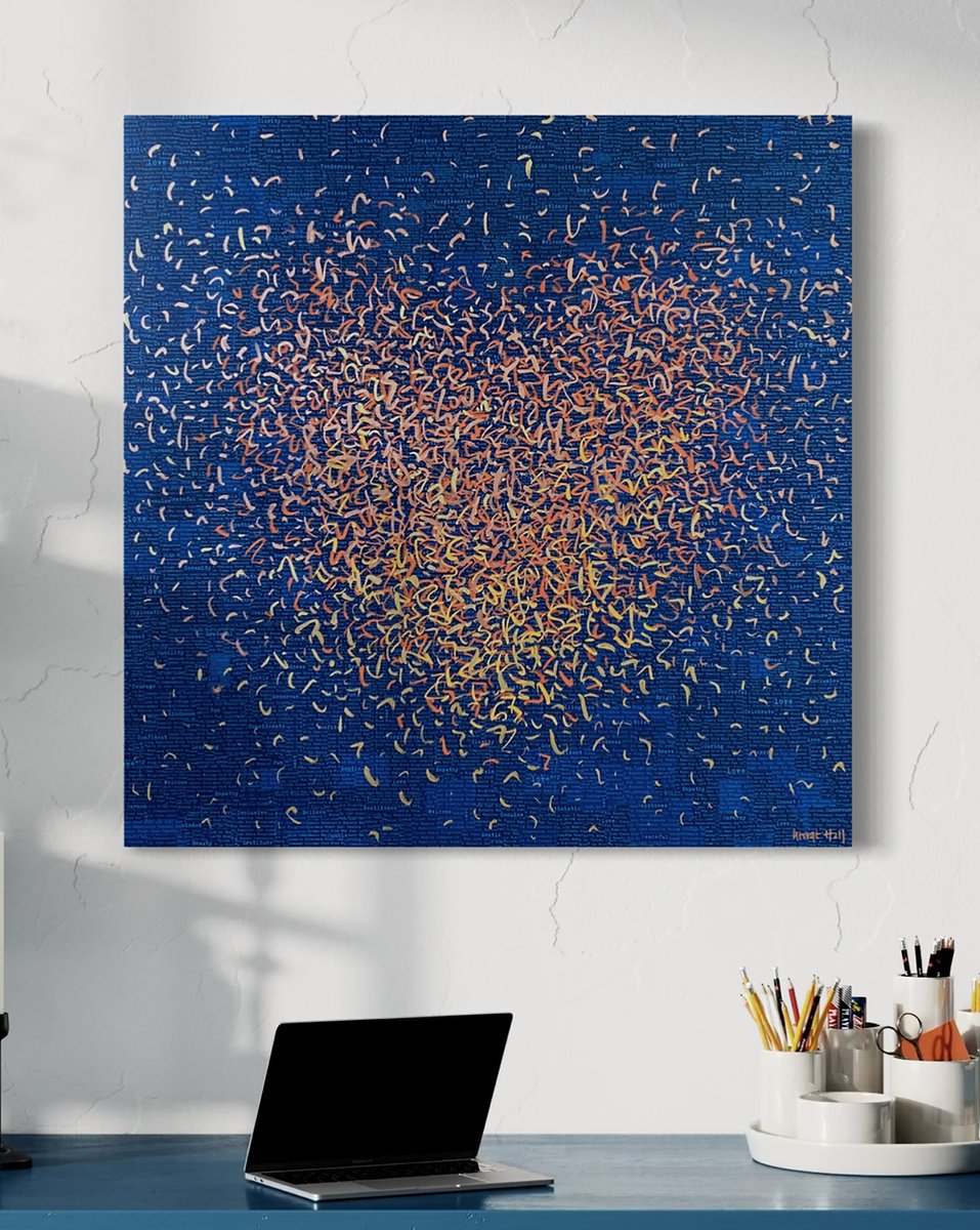 Painting , Ink Optimist Heart By George Hall, 30 X 30, Artwork For Sale On Artfinder