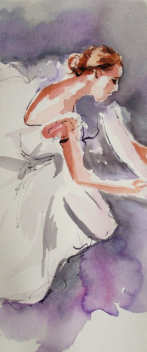 Ballerina  Watercolor Series by Antigoni Tziora