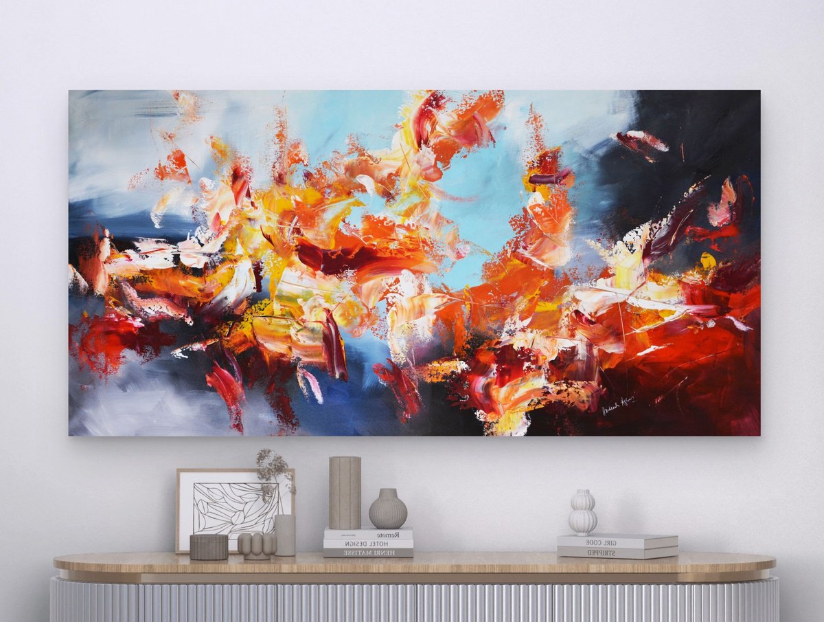  Mood On Red By Andrada Anghel, 60 X 30, Artwork For Sale On Artfinder