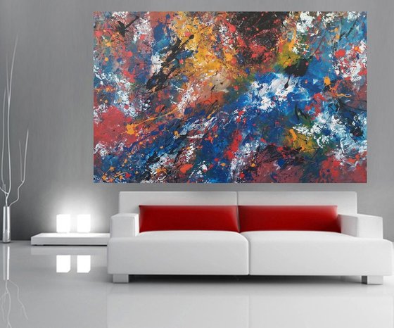 Abstract  ACRYLIC PAINTING on CANVAS by M.Y.