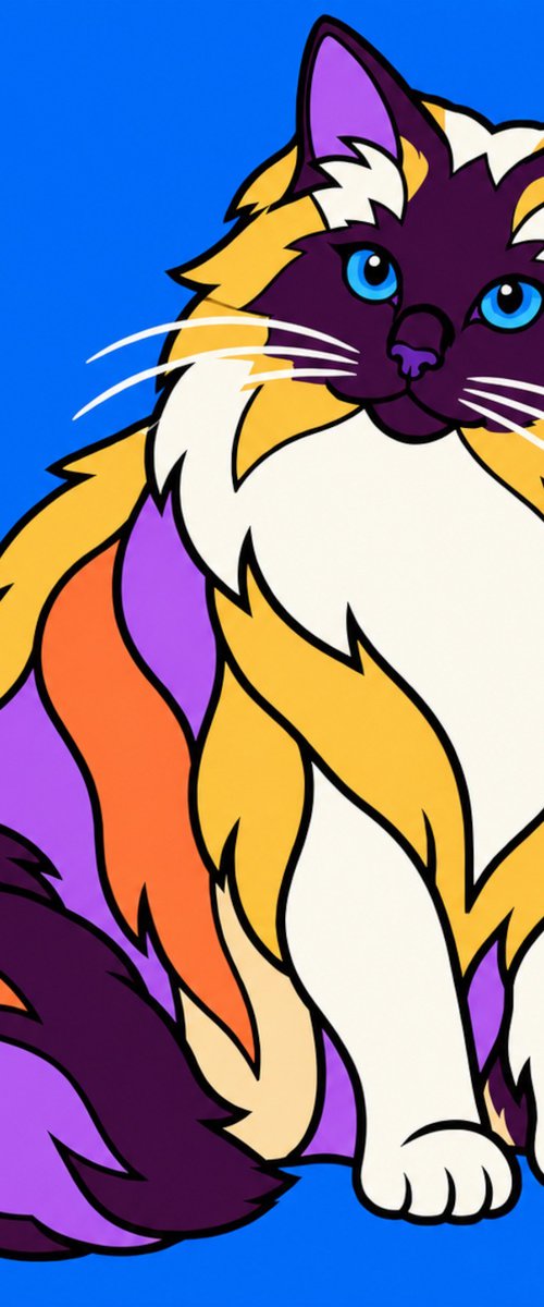 Colorful Birman Cat #38 by Marina Krylova