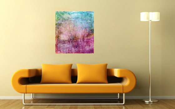 An unknown place (n.349) - 85,00 x 95,00 x 2,50 cm - ready to hang - acrylic painting on stretched canvas