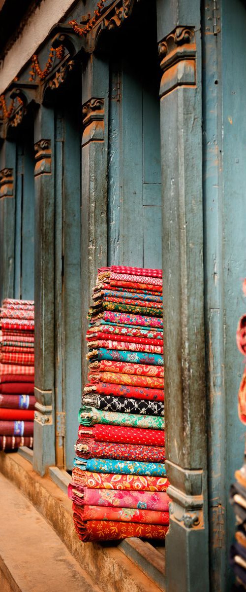 Textile Shop, Bhaktapur by Tom Hanslien